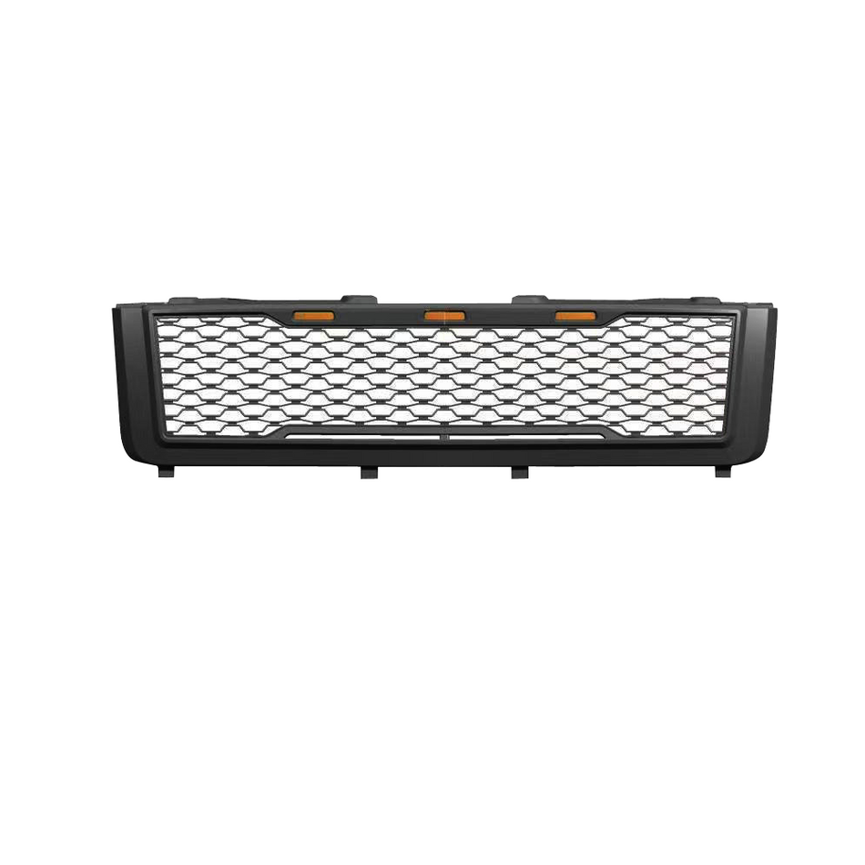 IKON MOTORSPORTS, Grille Compatible With 2011-2014 Chevy Silverado 2500 HD / 3500 HD, Front Bumper Hood Mesh Grill Matte Black, 2012 2013