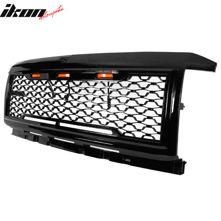 Fits 15-18 Chevy Silverado 2500 3500 Front Bumper Hood Mesh Grille - Gloss Black