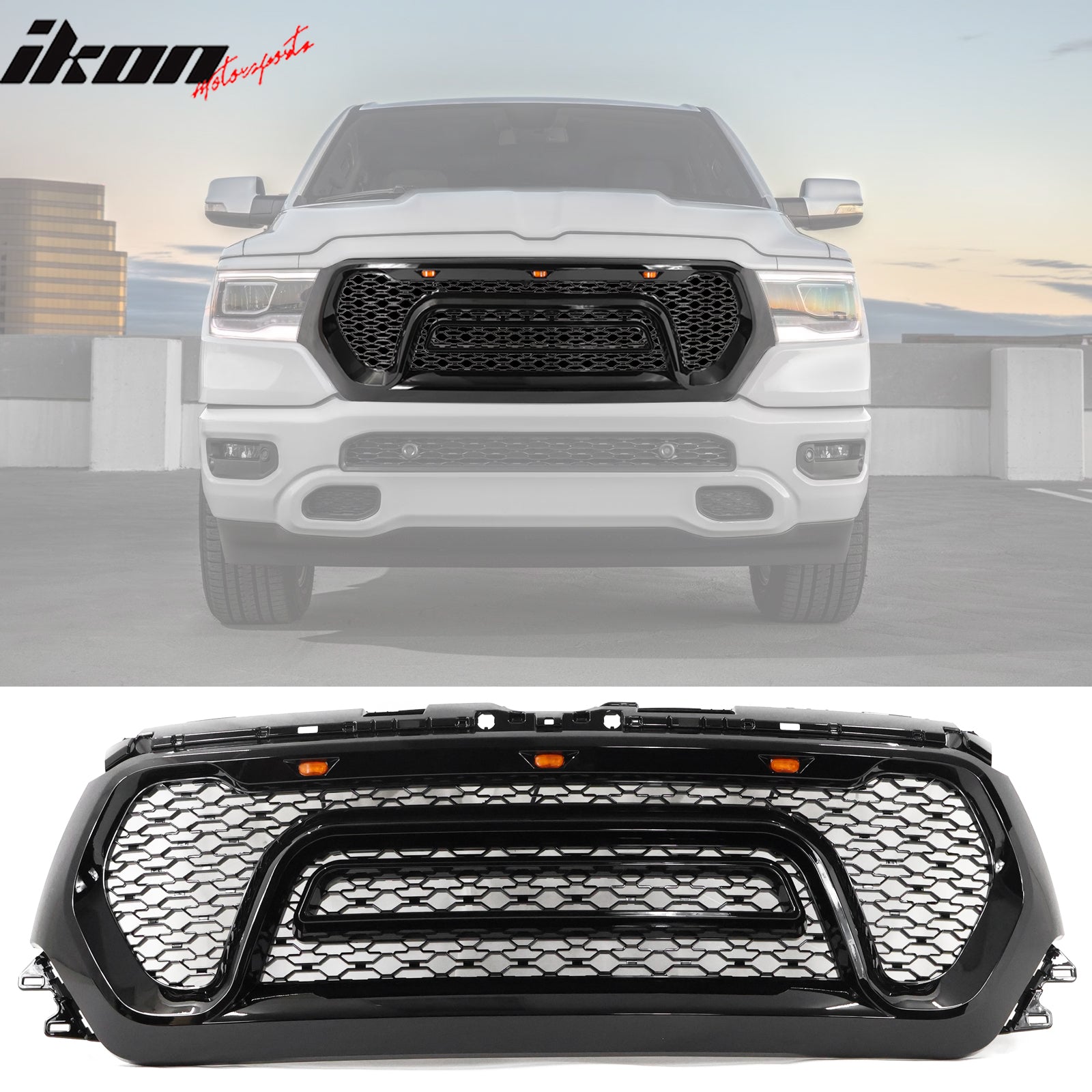 2019-2023 Ram 1500 Rebel Style Grille w/ Signal Lights ABS