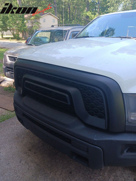 Fits 15-18 Dodge Ram 1500 Rebel Front Bumper Grille Hood Grill Matte Black