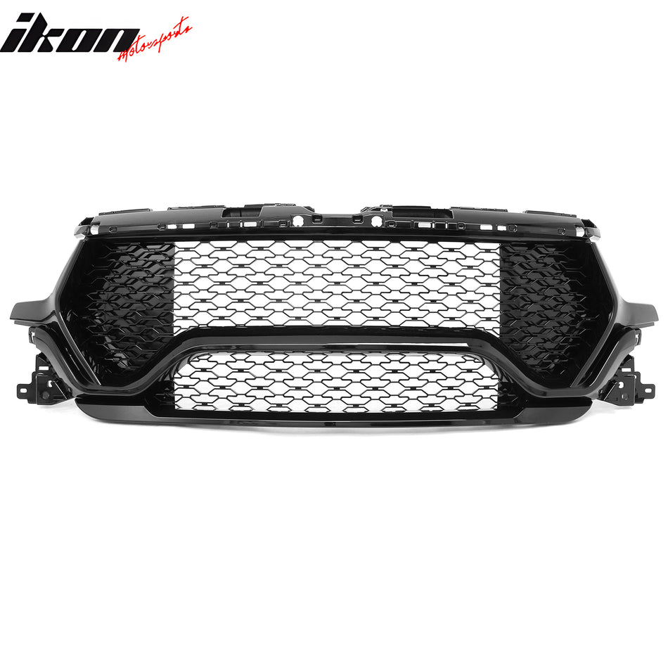 2019-2024 Ram 1500 Longhorn TRX Style Gloss Black Front Bumper Grille ABS