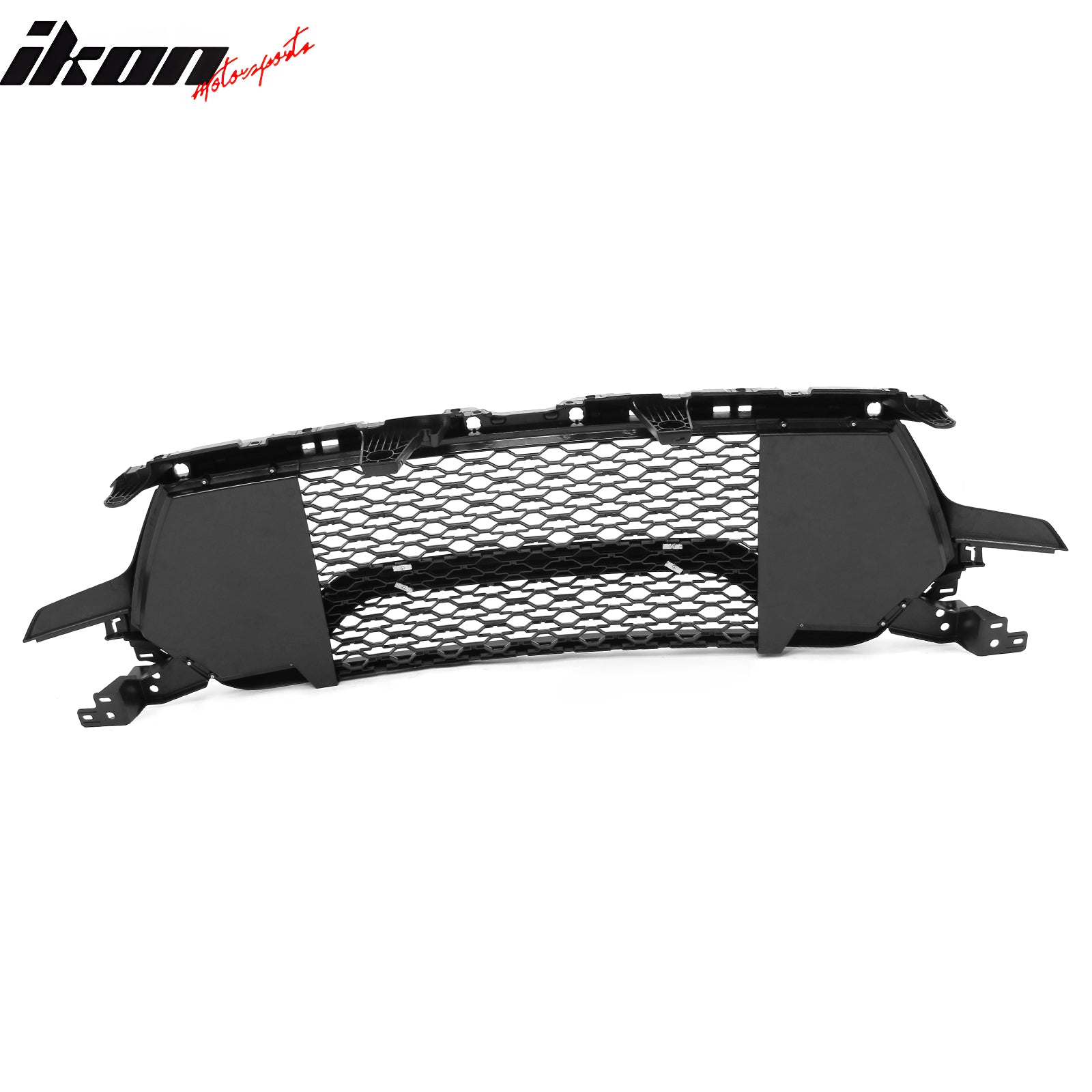 Fits 19-24 Ram 1500 Longhorn TRX Style Front Bumper Hood Grille Gloss Black ABS