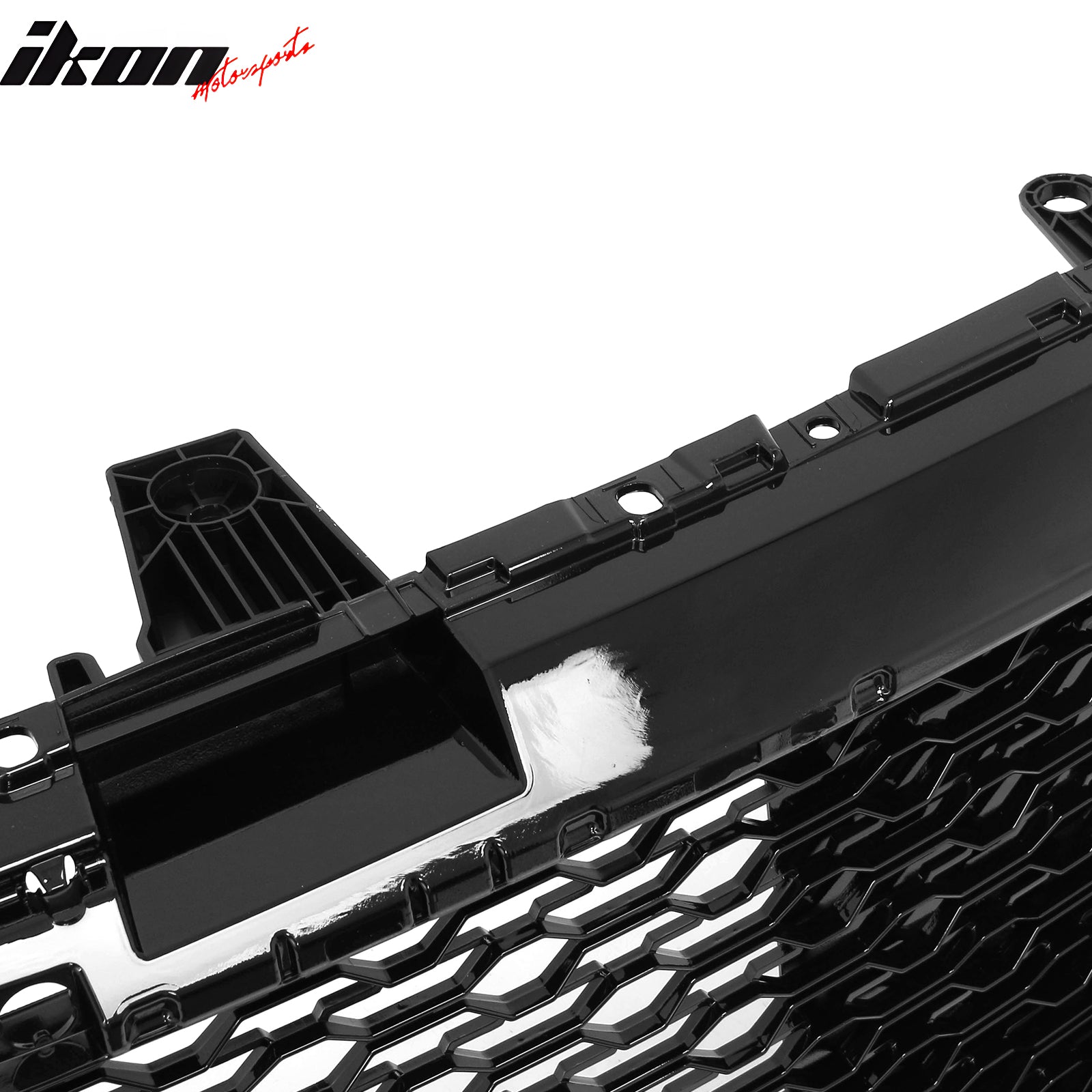 Fits 19-24 Ram 1500 Longhorn TRX Style Front Bumper Hood Grille Gloss Black ABS