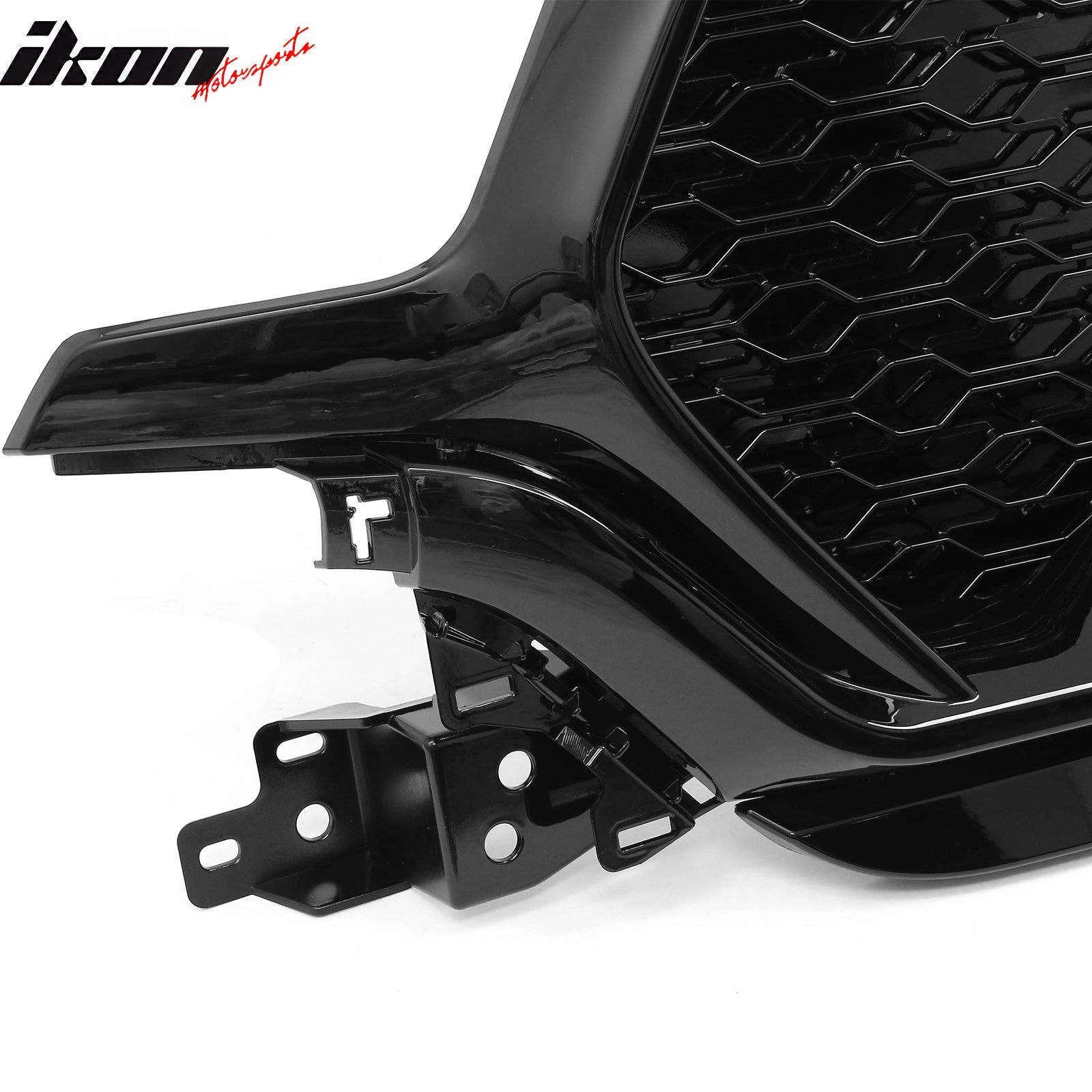 Fits 19-24 Ram 1500 Longhorn TRX Style Front Bumper Hood Grille Gloss Black ABS