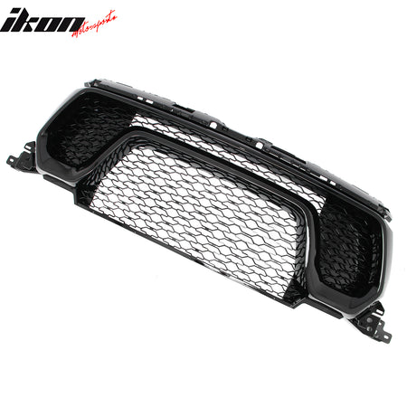 For 19-24 Ram 1500 Rebel OE Style Front Bumper Hood Grille Cover Gloss Black ABS