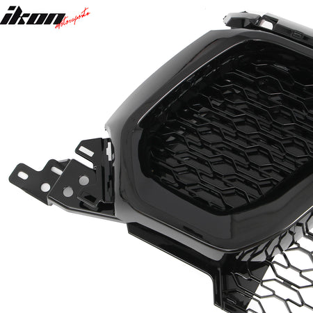 For 19-24 Ram 1500 Rebel OE Style Front Bumper Hood Grille Cover Gloss Black ABS