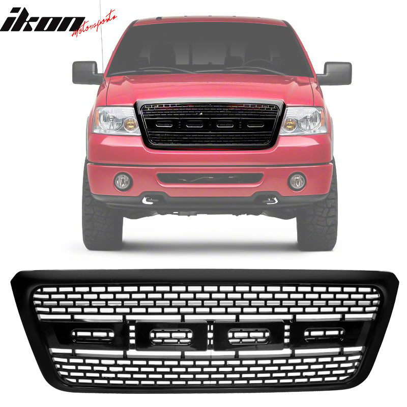 2004-2008 Ford F150 R Black Front Bumper Grille Hood Mesh Grill Guard