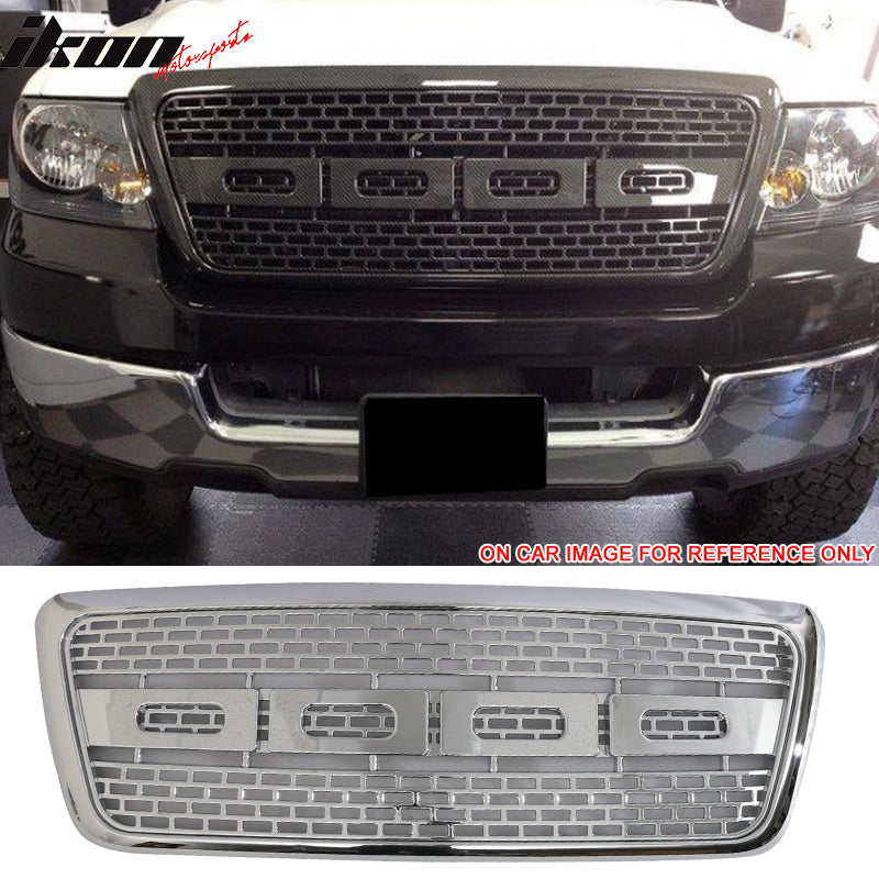 2004-2008 Ford F150 R Chrome Front Hood Bumper Grill Grille ABS