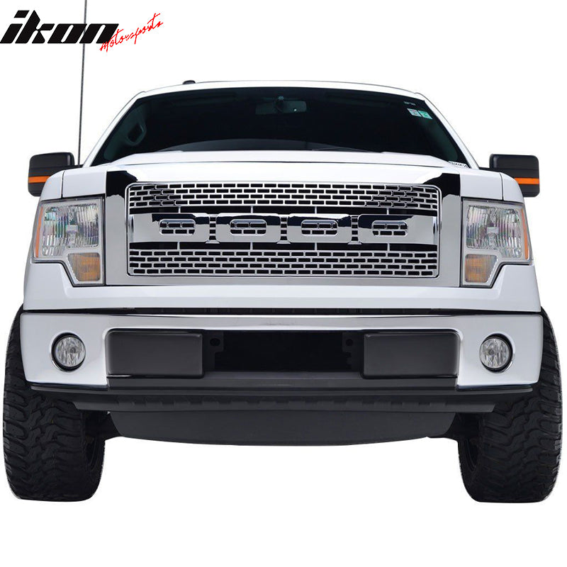 Fits 09-14 F150 R Style Front Grille Hood With Shell - Carbon Fiber Print
