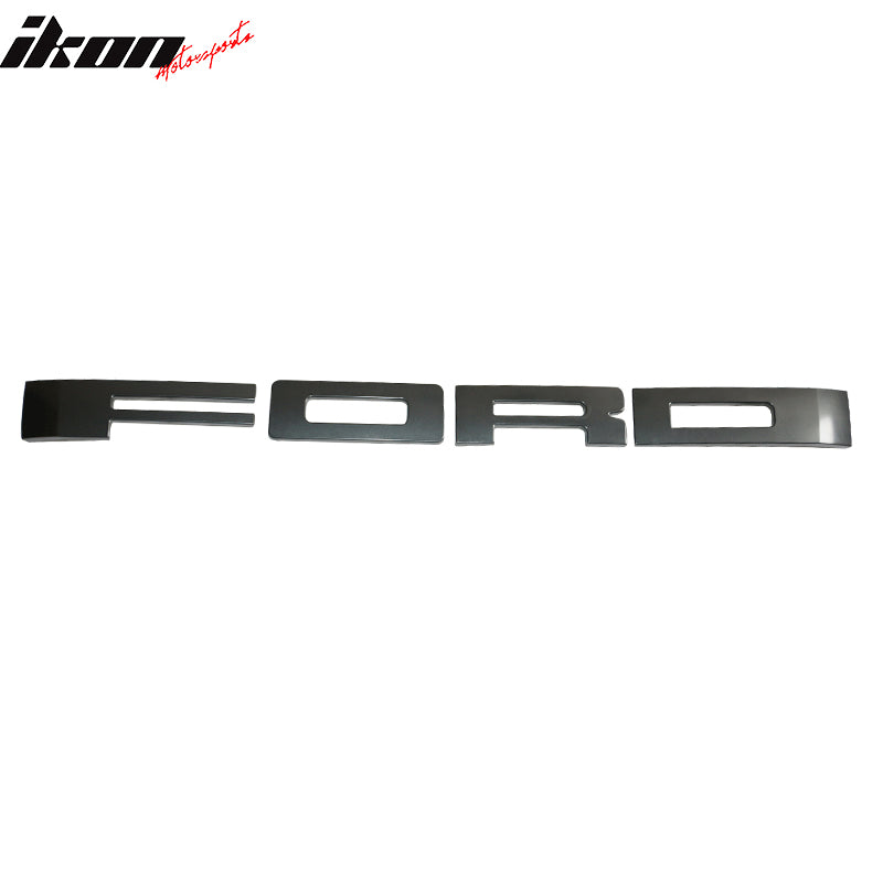 Fits 09-14 Ford F150 R Style Front Bumper Grille Logo Emblems Letter Black