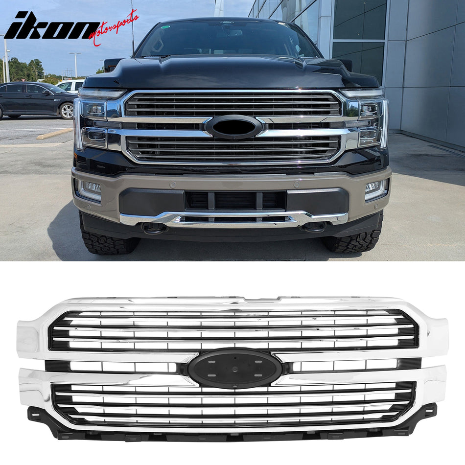 2024-2026 Ford F-150 F-150 Lariat Platinum King Ranch Style Chrome Grille ABS