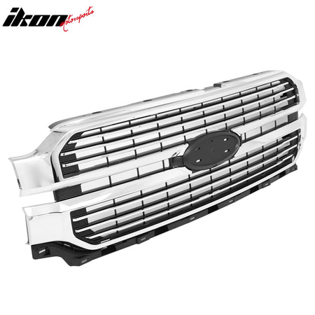 Fits 24-26 Ford F-150 King Ranch Lariat Platinum Front Upper Mesh Grille Chrome
