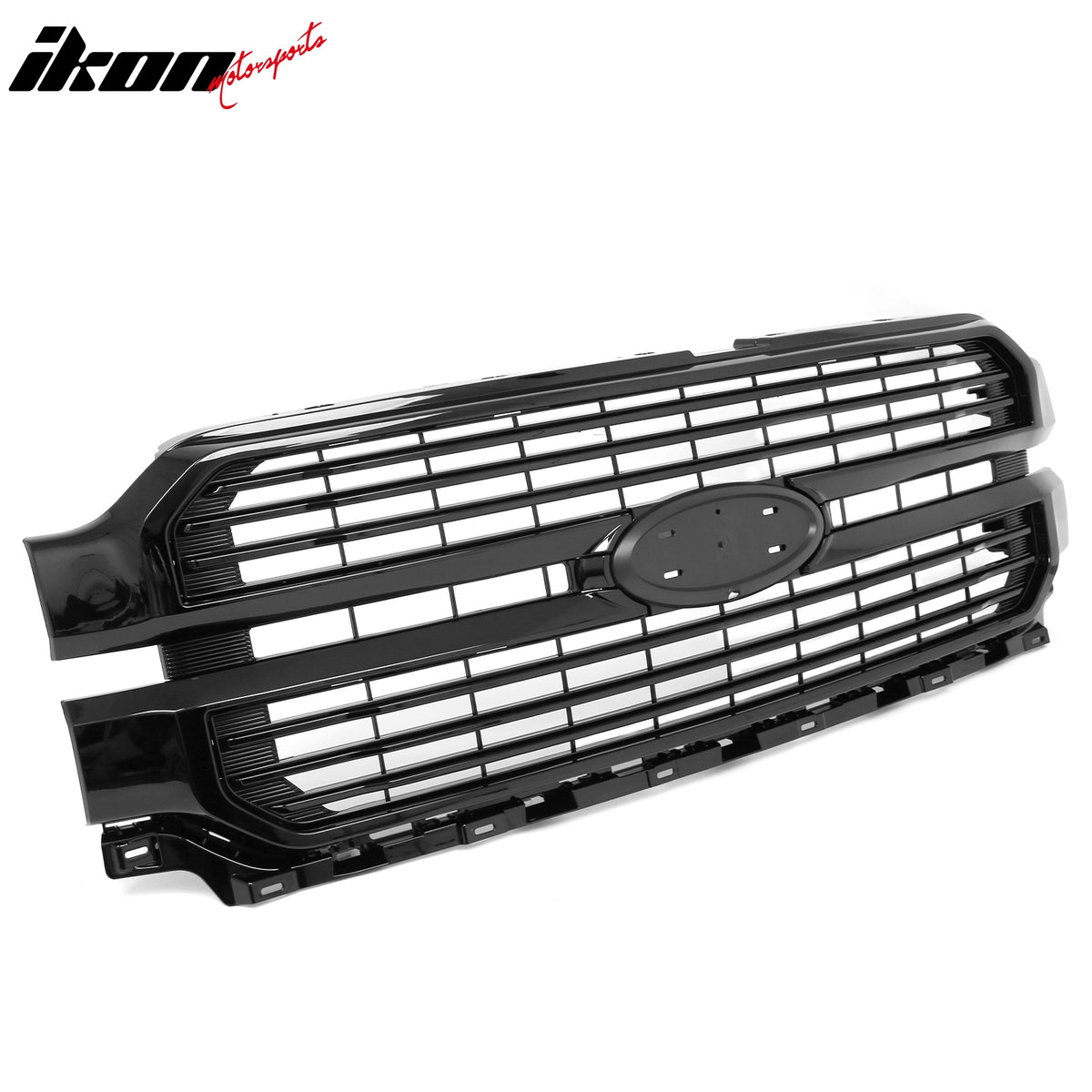 Fits 24-26 Ford F-150 King Ranch Lariat Platinum Front Mesh Grille Gloss Black