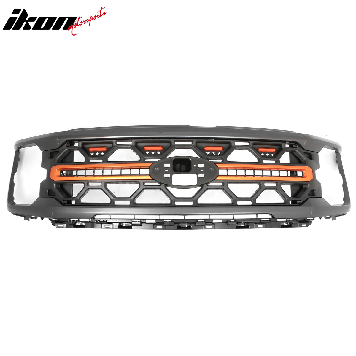 Fits 24-26 Ford F-150 XL STX XLT Tremor Style Front Mesh Grille Gray W/ LED ABS