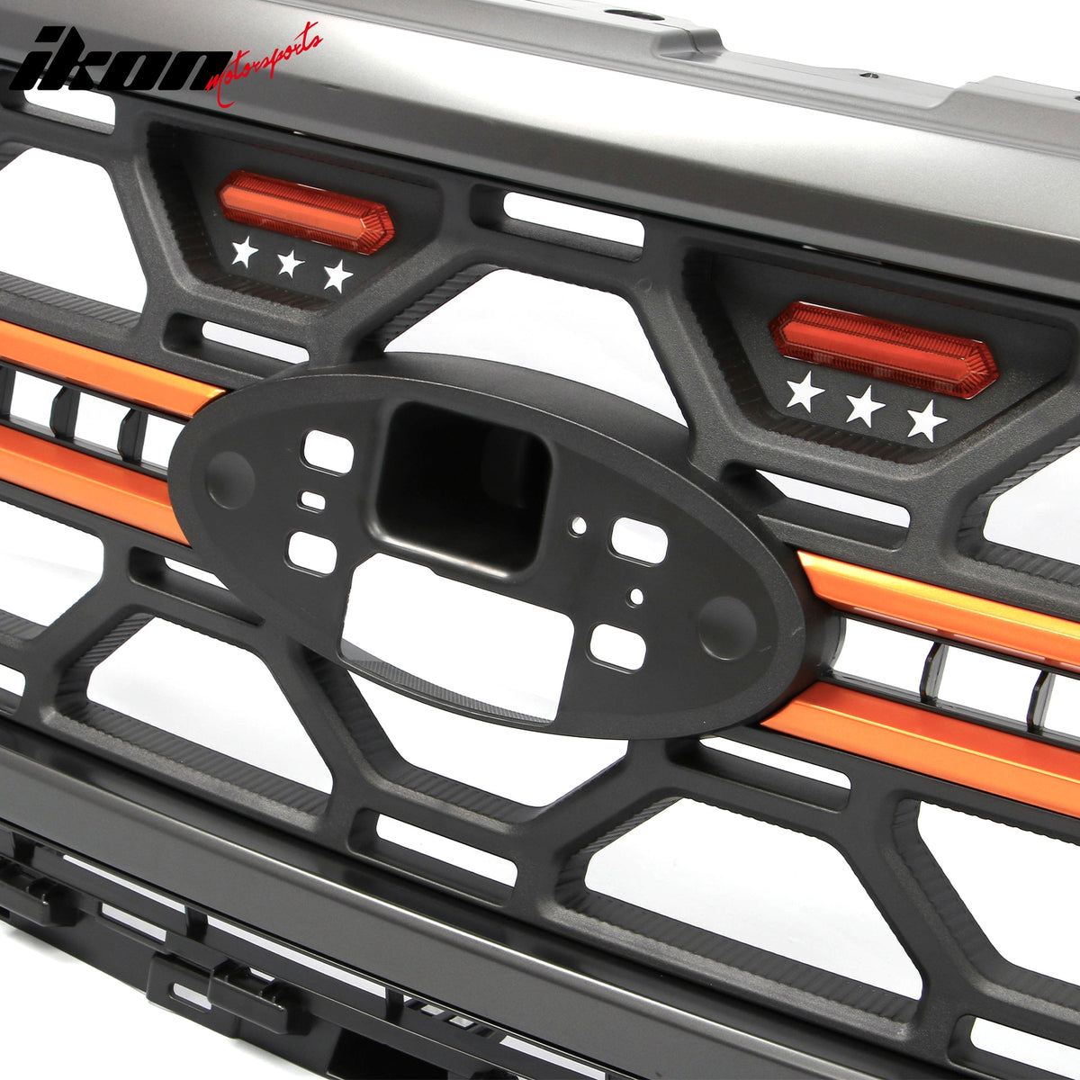 Fits 24-26 Ford F-150 XL STX XLT Tremor Style Front Mesh Grille Gray W/ LED ABS