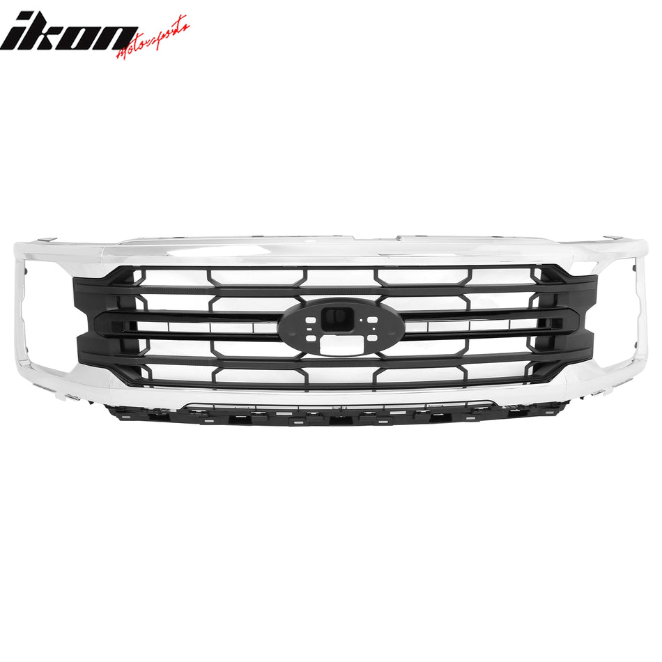 2024-2026 Ford F-150 XL STX XLT Tremor XLT Style Chrome + Gloss Black Grille ABS
