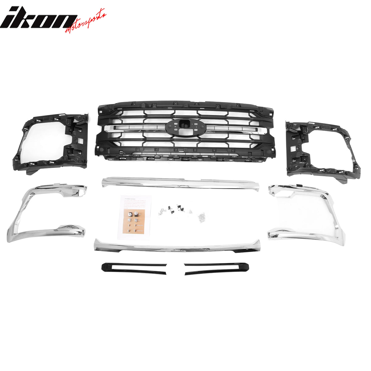 Fits 24-26 Ford F-150 XL STX XLT Tremor XLT Style Front Mesh Grille Cover Chrome