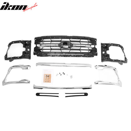 Fits 24-26 Ford F-150 XL STX XLT Tremor XLT Style Front Mesh Grille Cover Chrome
