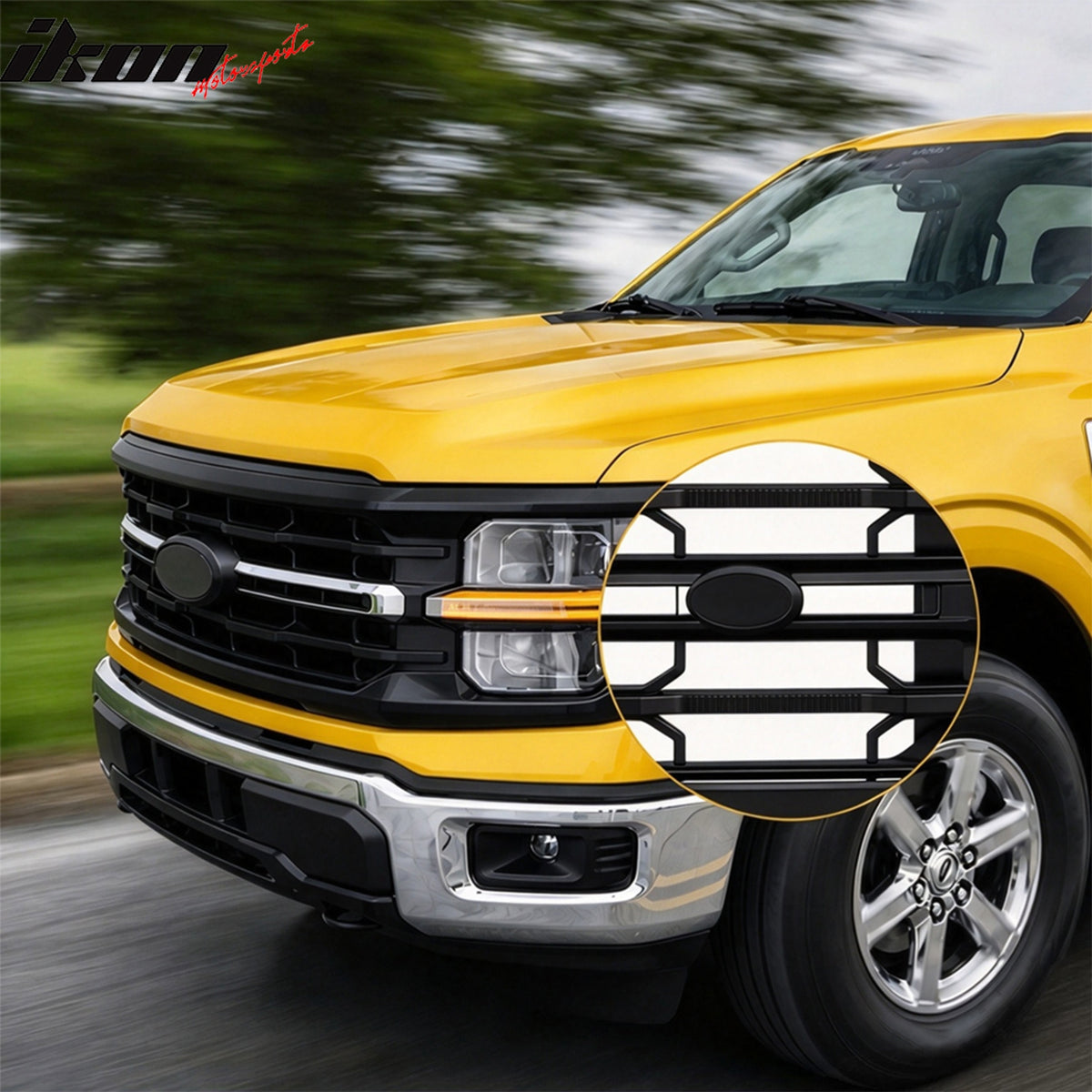 Fits 24-26 Ford F-150 XL STX XLT Tremor XLT Style Front Mesh Grille Gloss Black