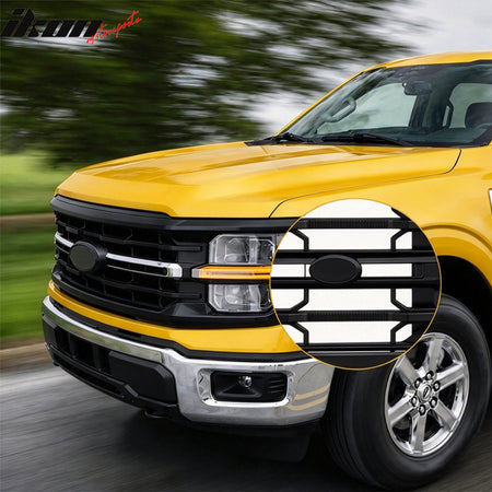 Fits 24-26 Ford F-150 XL STX XLT Tremor XLT Style Front Mesh Grille Gloss Black