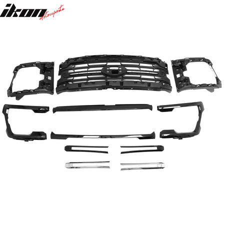 Fits 24-26 Ford F-150 XL STX XLT Tremor XLT Style Front Mesh Grille Gloss Black