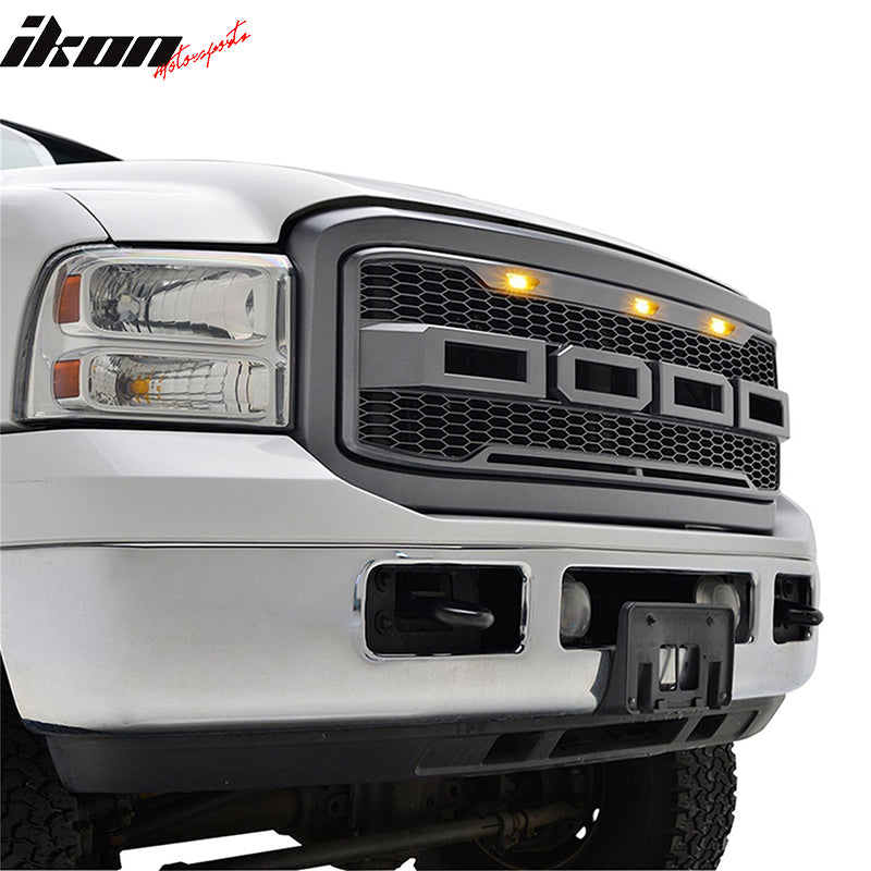 Fits 05-07 Ford F250 F350 New R Style Front Bumper Grille Hood Package ABS