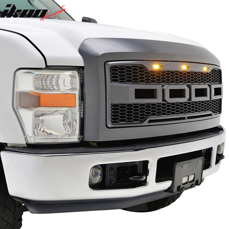 Fits 08-10 Ford F250 F350 New R Style Front Bumper Grille Hood Package ABS