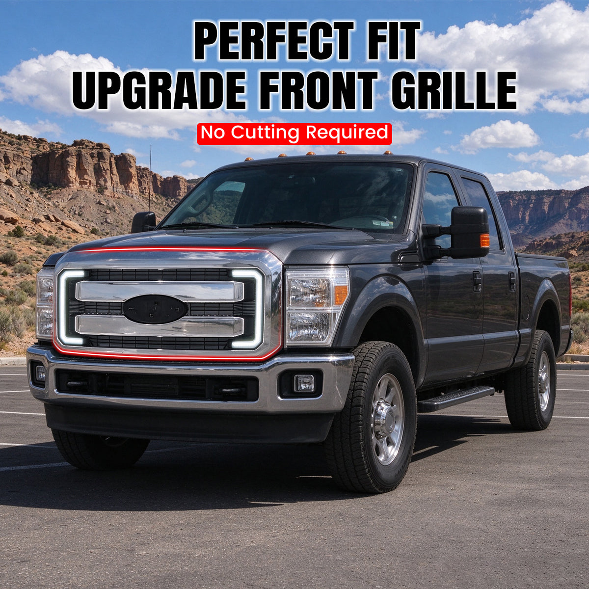 Fits 2011-2016 F250 F350 F450 F550 Super Duty Lariat Grille Chrome