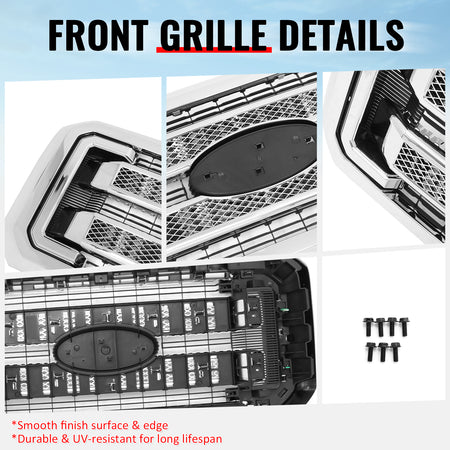 Fits 11-16 Ford F-250 F-350 F-450 F-550 Super Duty Platinum Grille Cover Chrome