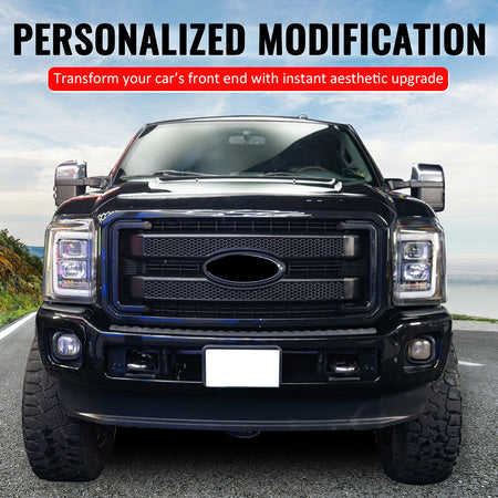 Fits 11-16 Ford F-250 F-350 F-450 F-550 Super Duty Platinum Grille Gloss Black