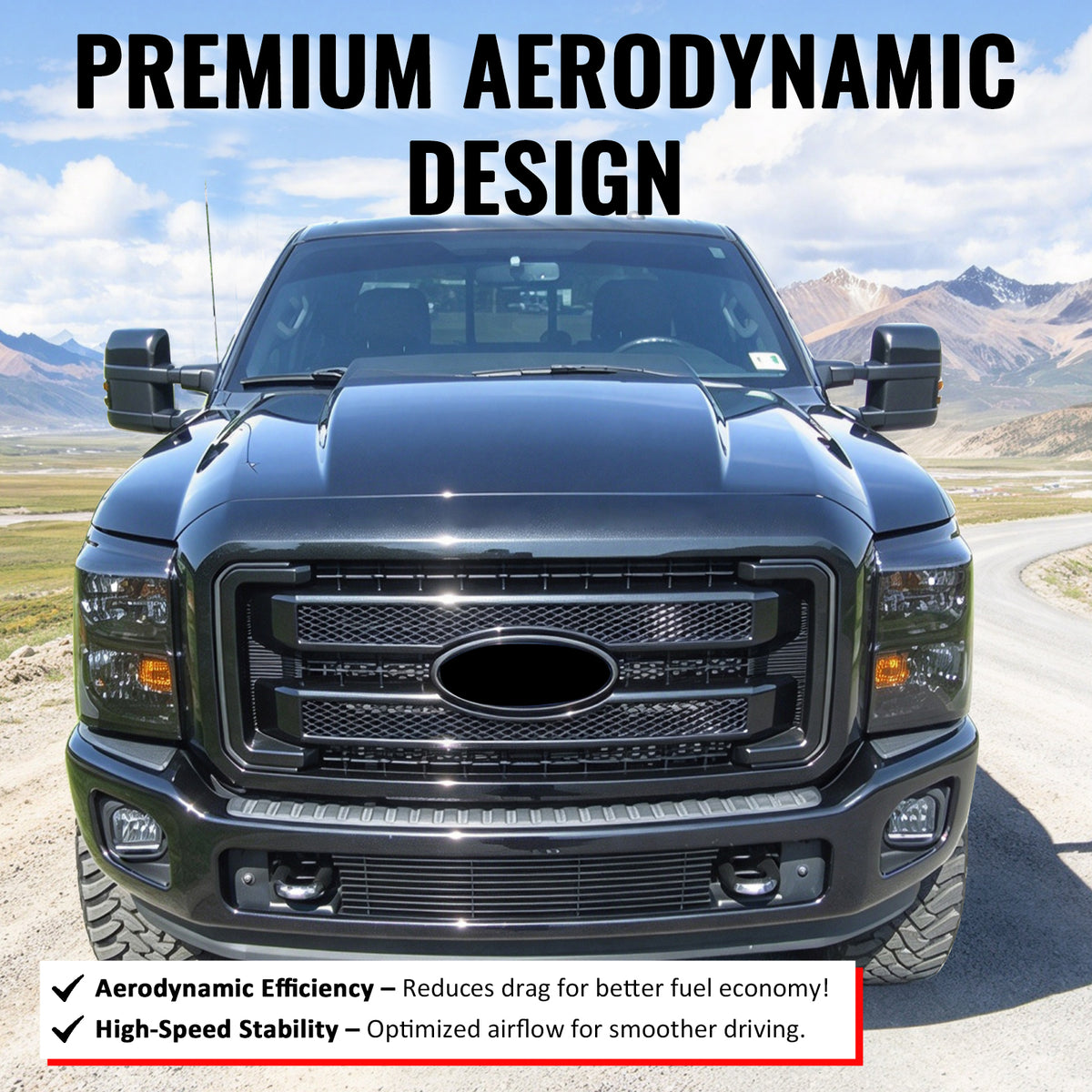 Fits 11-16 Ford F-250 F-350 F-450 F-550 Super Duty Platinum Grille Gloss Black