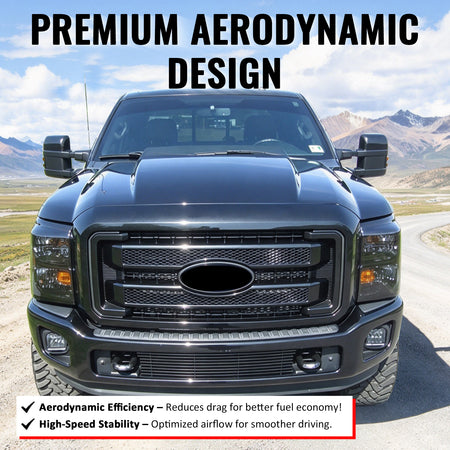Fits 11-16 Ford F-250 F-350 F-450 F-550 Super Duty Platinum Grille Gloss Black