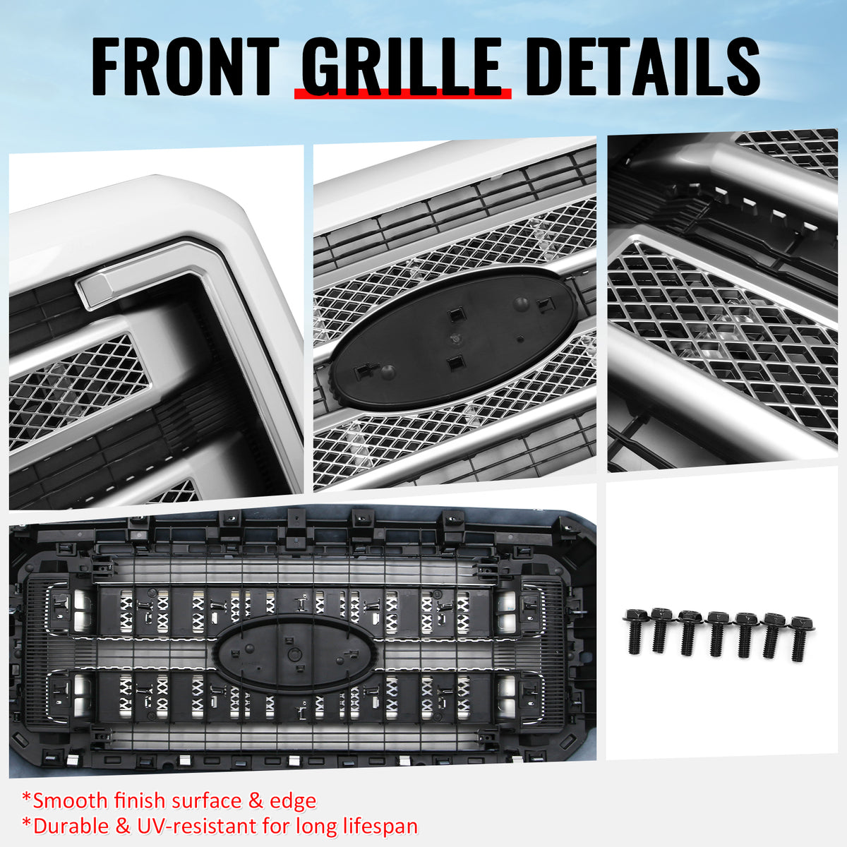 For 11-16 Ford F-250 F-350 F-450 F550 Super Duty Platinum Grille Oxford White PP