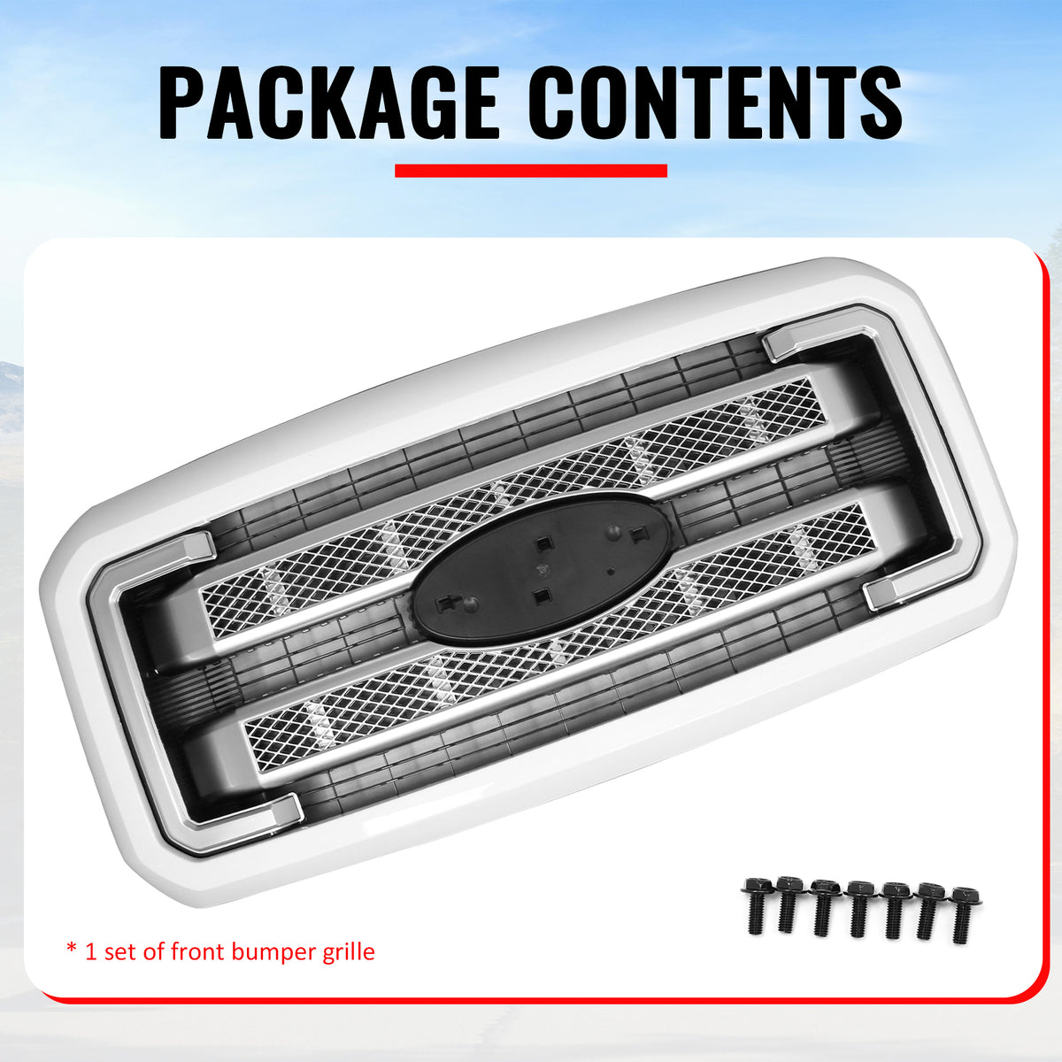 For 11-16 Ford F-250 F-350 F-450 F550 Super Duty Platinum Grille Oxford White PP