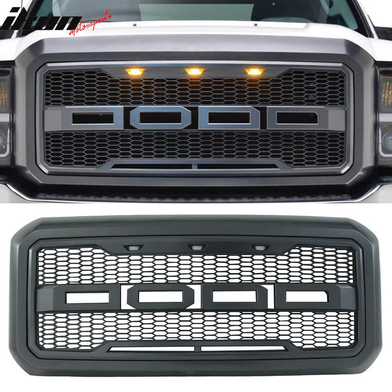 2011-2016 Ford F-250 F-350 Super Duty R Style Matte Black Grille