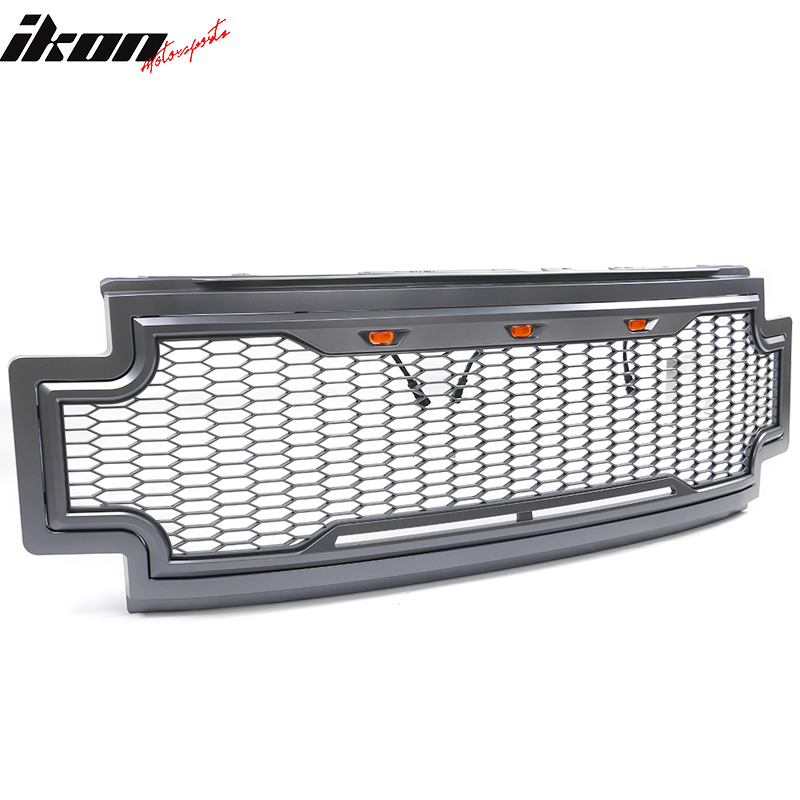 Fits 17-19 Ford F250 F350 LED Honeycomb Mesh Front Bumper Grille Hood ABS
