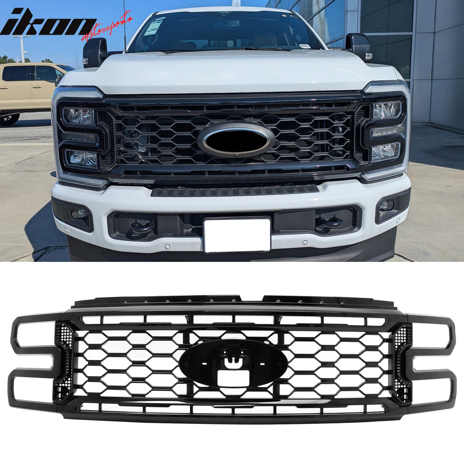 2023-2026 Ford F-250 F-350 F-450 Super Duty Lariat Style Gloss Black Grille ABS