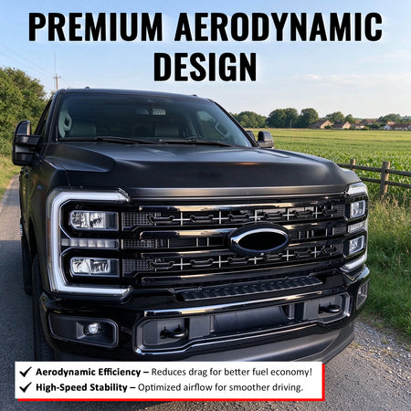 Fits 23-26 F-250 F-350 F-450 Super Duty Platinum Style Front Grille Gloss Black