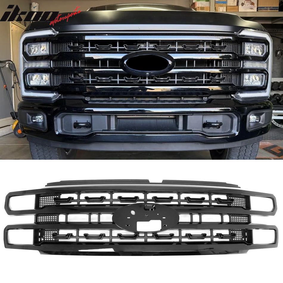 2023-2026 Ford F-250 F-350 F-450 Super Duty Platinum Style Gloss Black Grille ABS