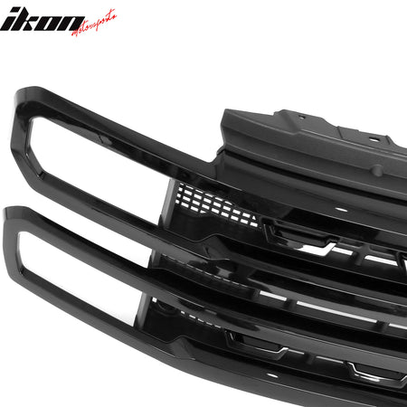 Fits 23-26 F-250 F-350 F-450 Super Duty Platinum Style Front Grille Gloss Black