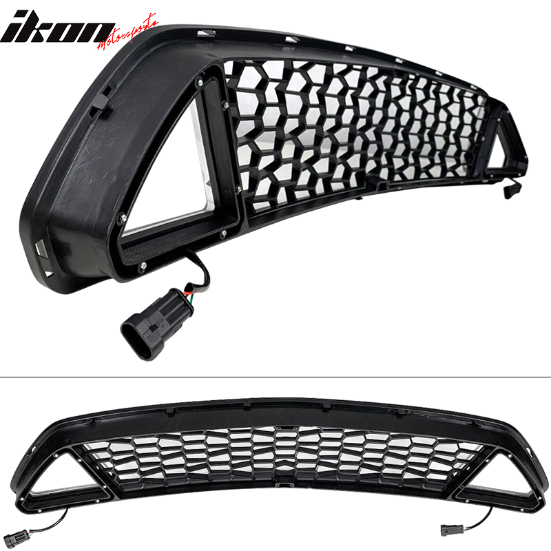 Grille Compatible With 2015-2017 Ford Mustang, IKON Style Black Front  Bumper Grill Hood Mesh by IKON MOTORSPORTS, 2016 – Ikon Motorsports