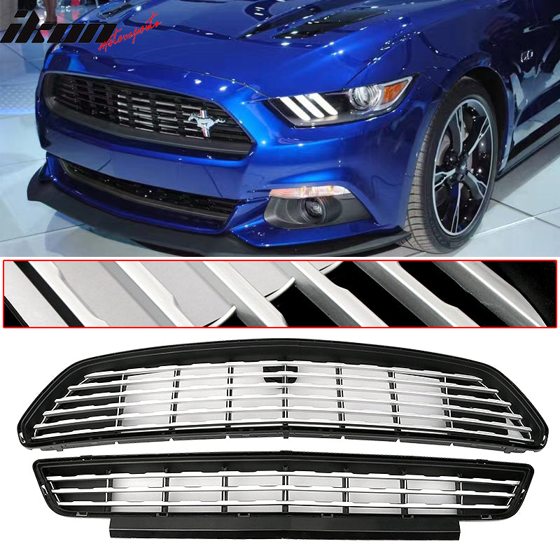 Grille Compatible With 2015-2017 Ford Mustang, CS Style ABS Front Bumper  Grill Hood Mesh by IKON MOTORSPORTS, 2016 – Ikon Motorsports