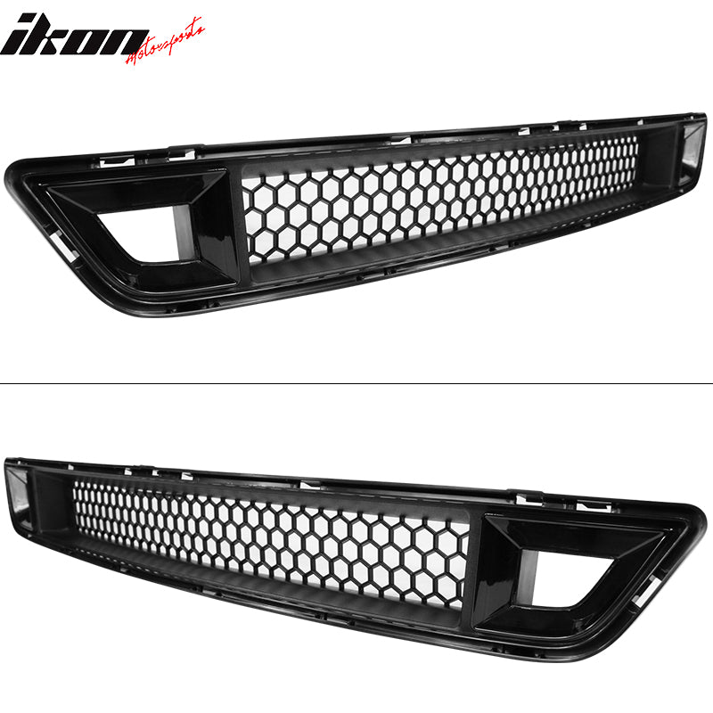 Fits 15-17 Ford Mustang IKON Style Front Lower Grille With Smoked DRL LED Light