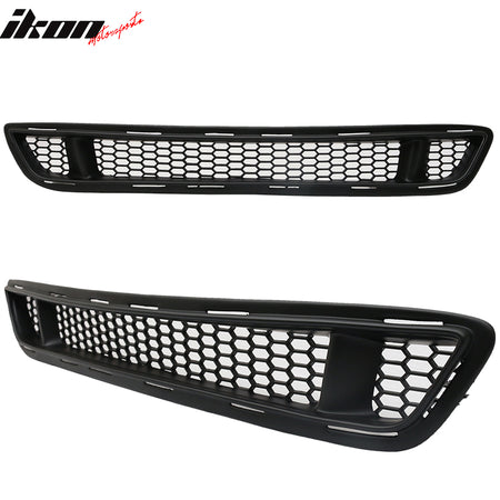Fits 15-17 Ford Mustang IKON Style Front Upper Lower Mesh Grille Unpainted PP