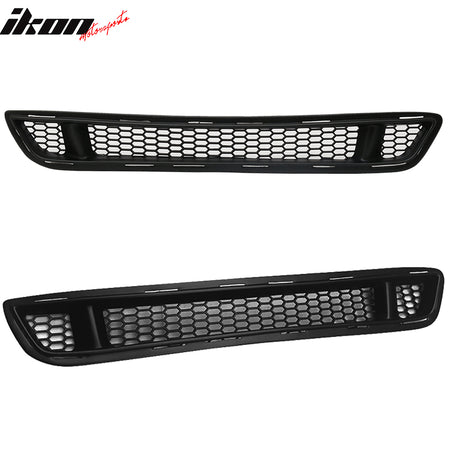 Fits 15-17 Ford Mustang IKON Style Front Upper Lower Mesh Grille Unpainted PP