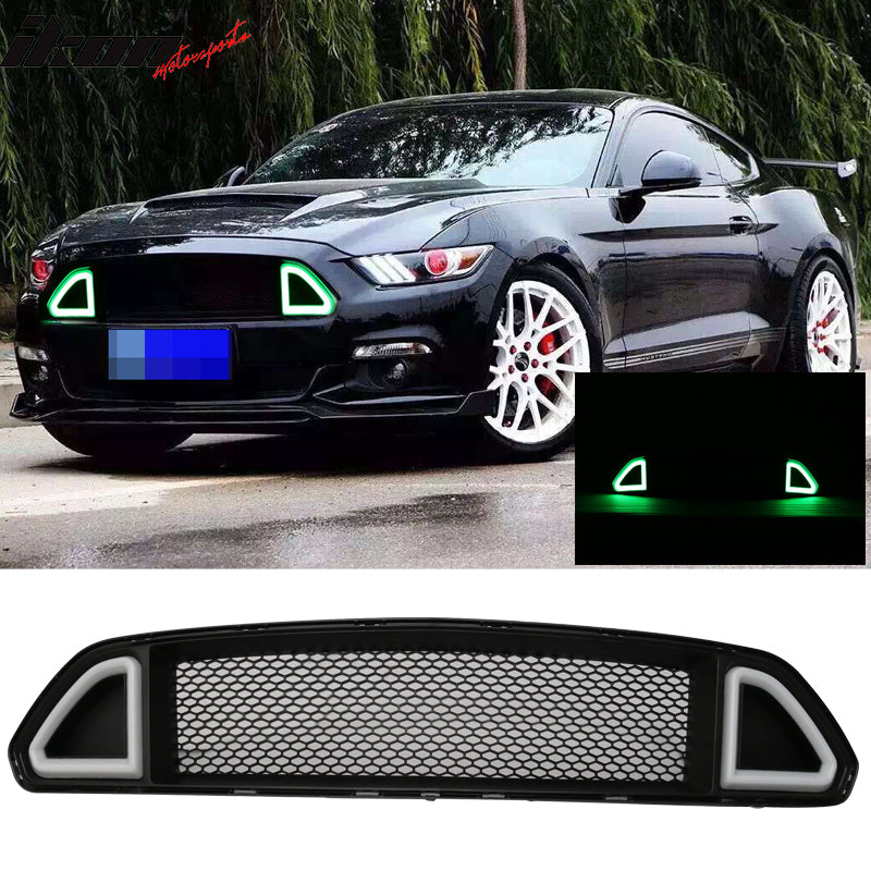 2015-2017 Ford Mustang Black Front Hood Bumper Mesh Grill Grille ABS