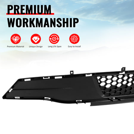 Fits 18-23 Ford Mustang IKON Style Front Bumper Lower Grille ABS Unpainted Black