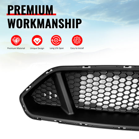Fits 2018-2023 Ford Mustang IKON Style Front Bumper Upper Grille Unpainted ABS