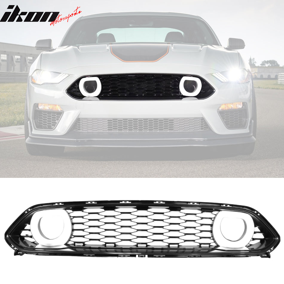 2021-2023 Ford Mustang Mach 1 Black Front Upper Grille W/ LED Lamp ABS