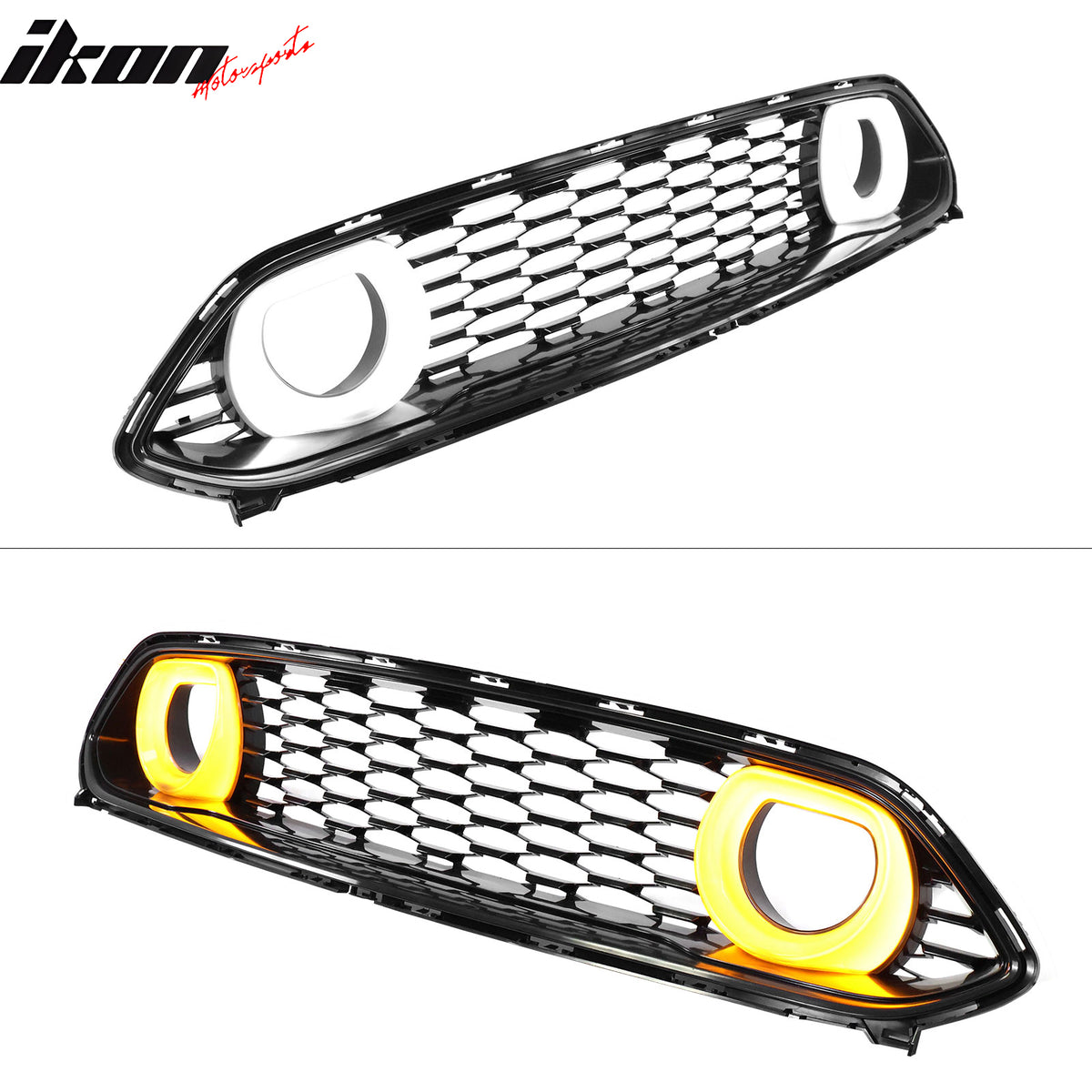 For 21-23 Ford Mustang Mach 1 ABS Front Upper Mesh Grille W/ DRL LED Signal Lamp